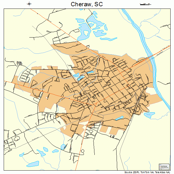 Cheraw, SC street map
