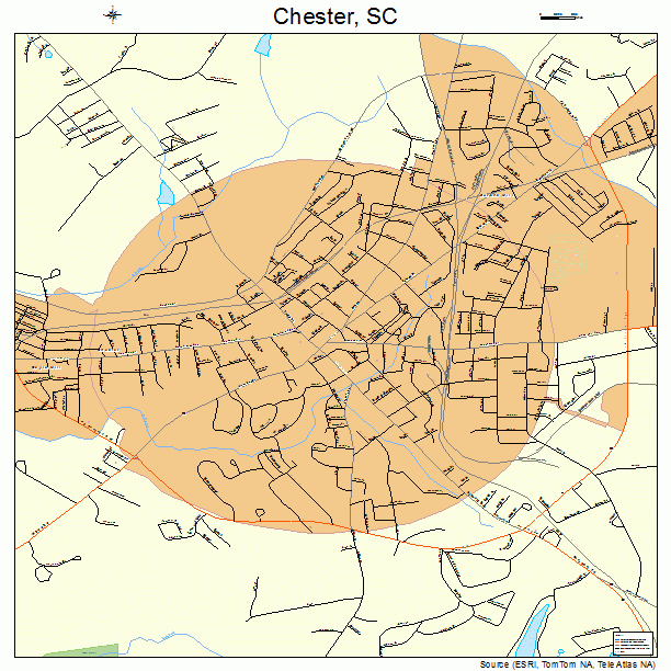 Chester, SC street map