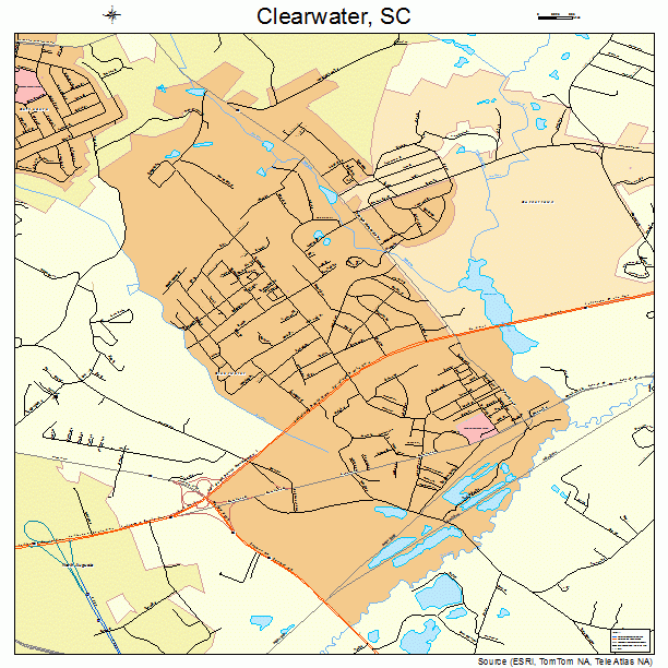 Clearwater, SC street map
