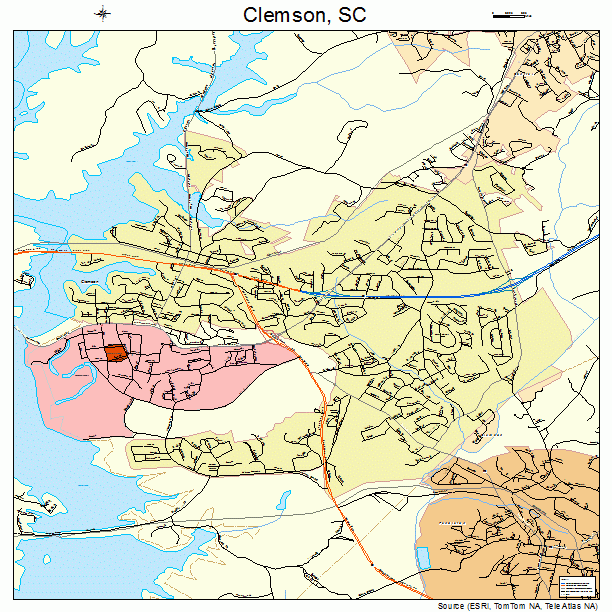 Clemson, SC street map