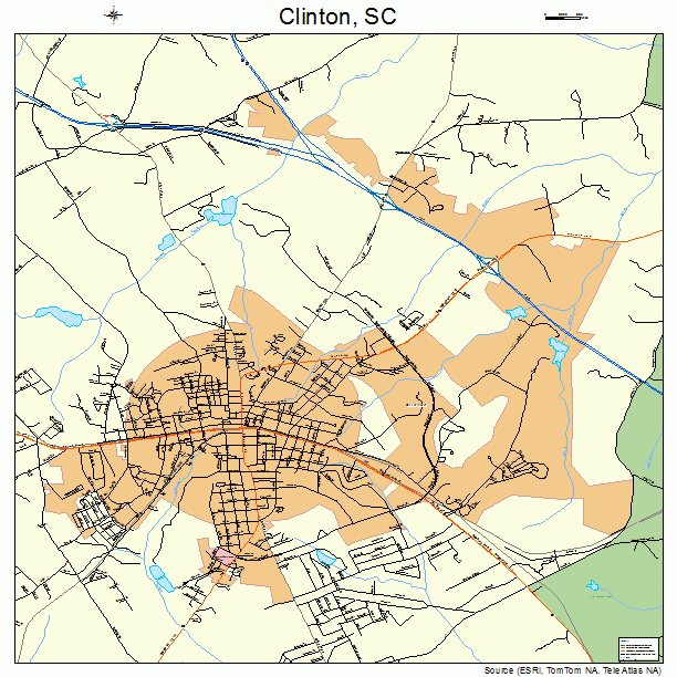 Clinton, SC street map