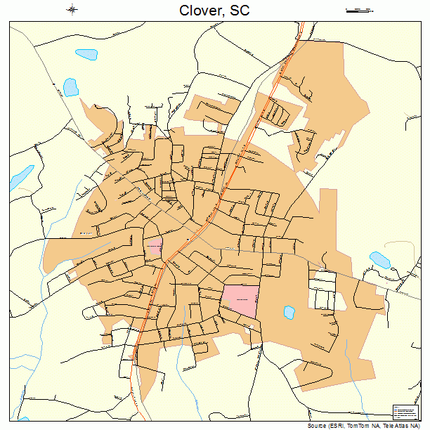 Clover, SC street map
