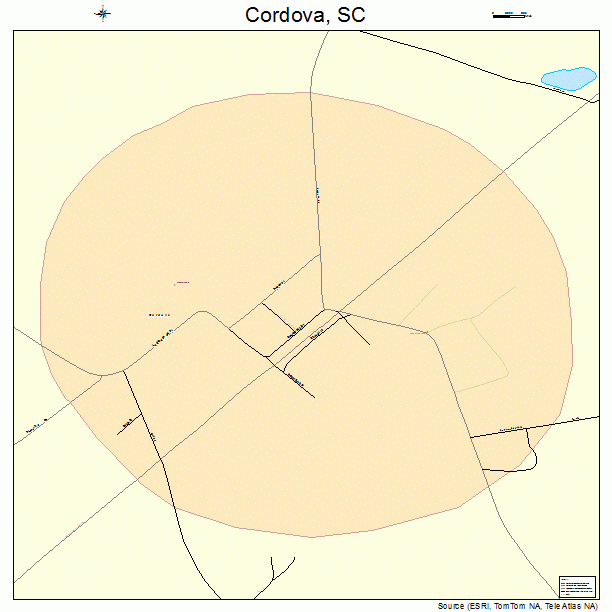 Cordova, SC street map