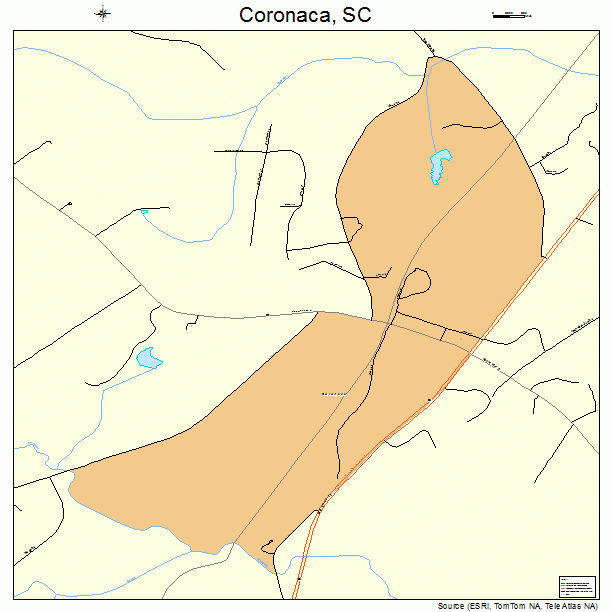 Coronaca, SC street map