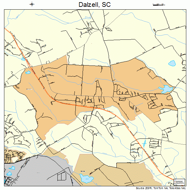 Dalzell, SC street map