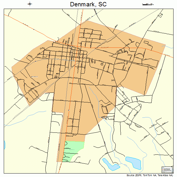 Denmark, SC street map