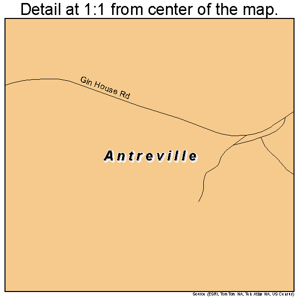 Antreville, South Carolina road map detail