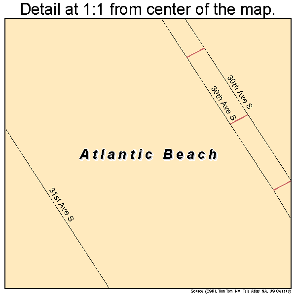 Atlantic Beach, South Carolina road map detail