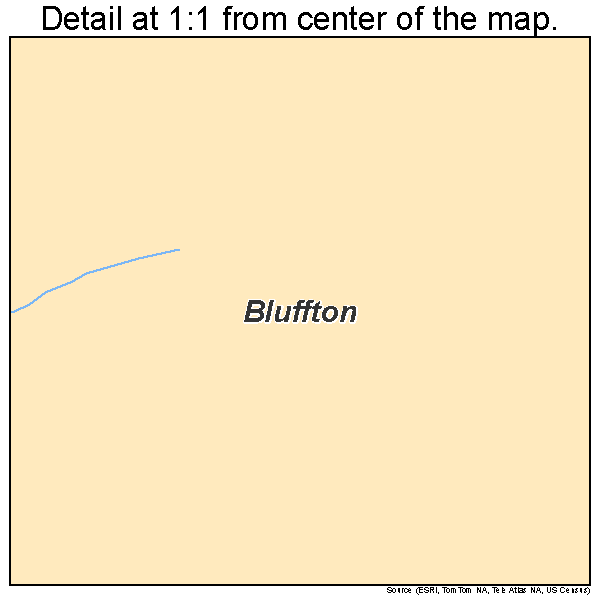 Bluffton, South Carolina road map detail