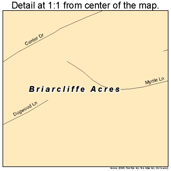 Briarcliffe Acres, South Carolina road map detail