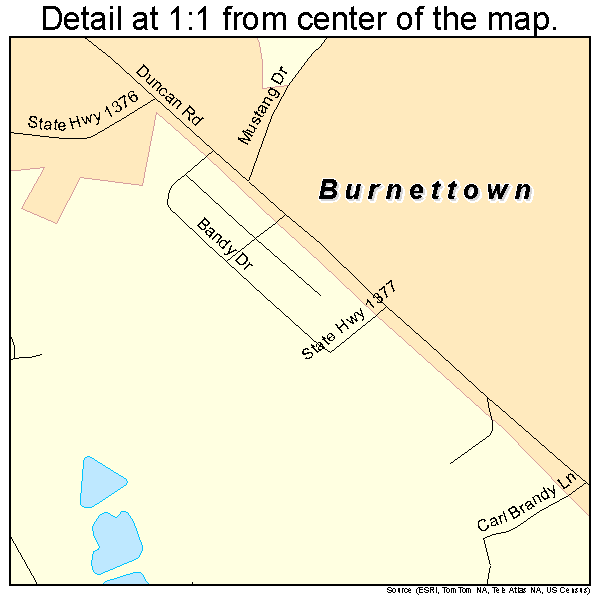 Burnettown, South Carolina road map detail