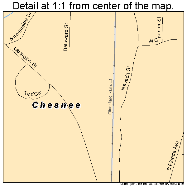 Chesnee, South Carolina road map detail