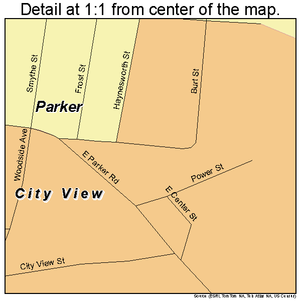 City View, South Carolina road map detail