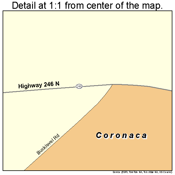 Coronaca, South Carolina road map detail