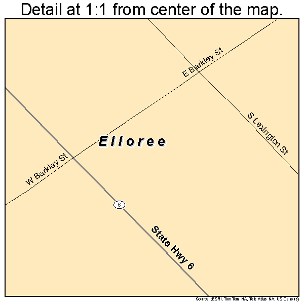 Elloree, South Carolina road map detail