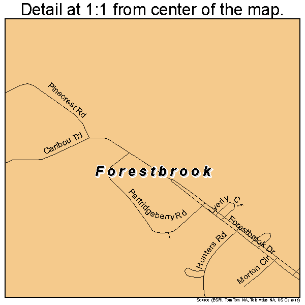 Forestbrook, South Carolina road map detail