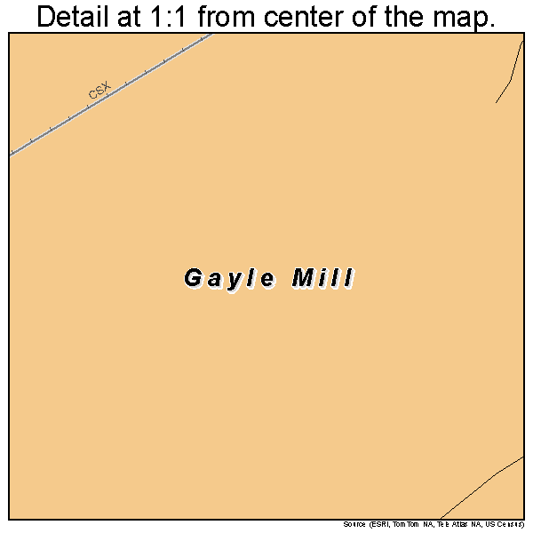 Gayle Mill, South Carolina road map detail