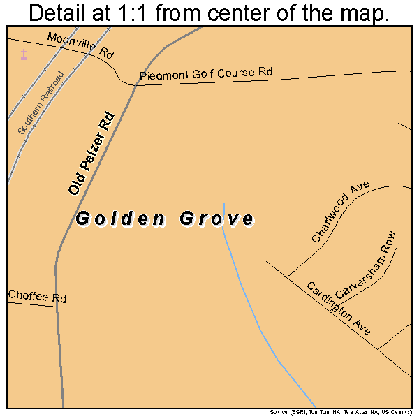 Golden Grove, South Carolina road map detail