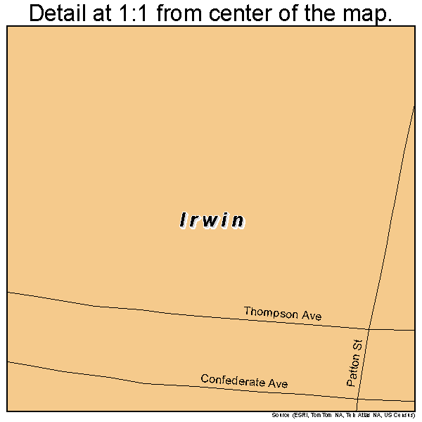 Irwin, South Carolina road map detail