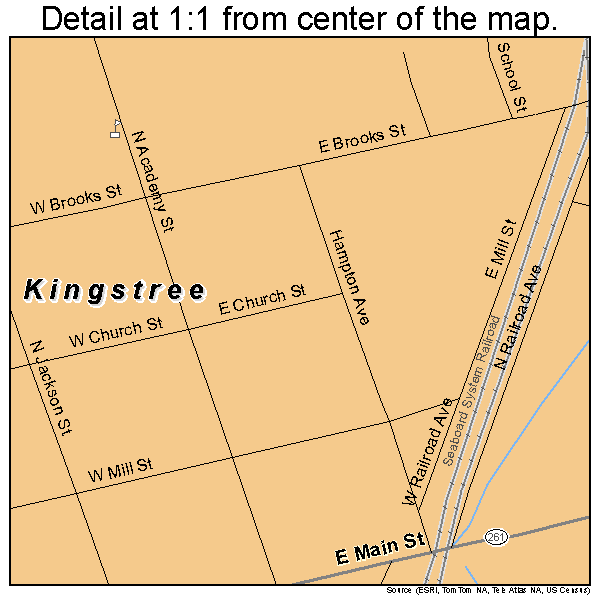 Kingstree, South Carolina road map detail