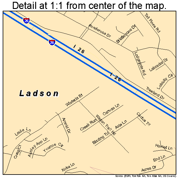 Ladson, South Carolina road map detail