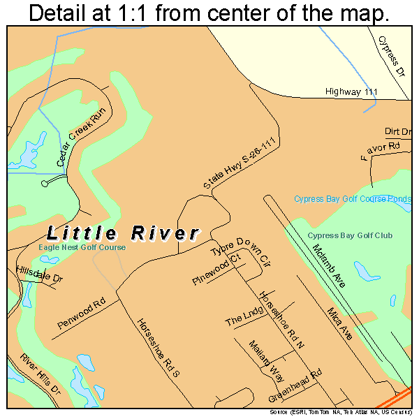 Little River, South Carolina road map detail