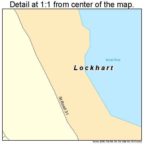 Lockhart, South Carolina road map detail