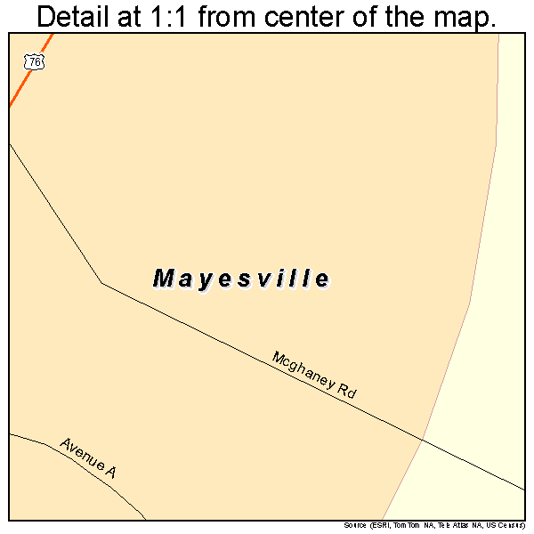 Mayesville, South Carolina road map detail