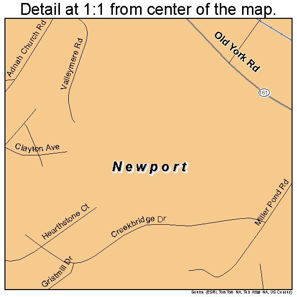 Newport, South Carolina road map detail