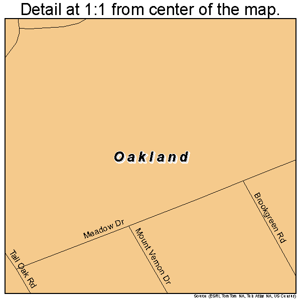 Oakland, South Carolina road map detail