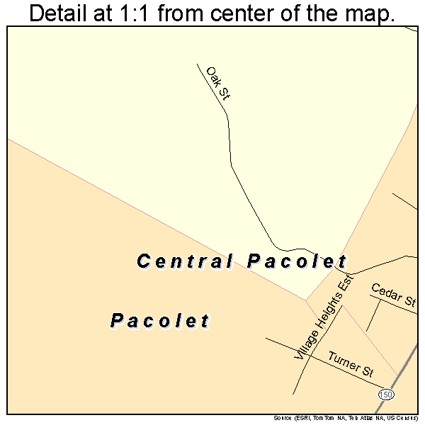 Pacolet, South Carolina road map detail