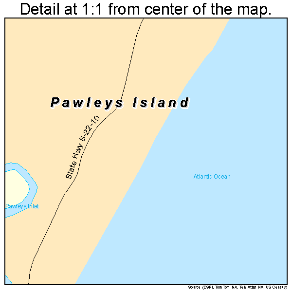 Pawleys Island, South Carolina road map detail