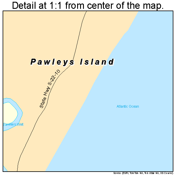 map pawleys island carolina south street detail sc road center