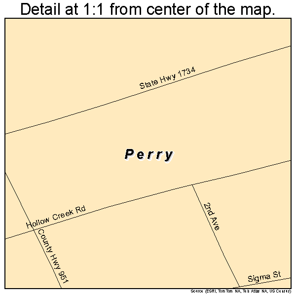 Perry, South Carolina road map detail