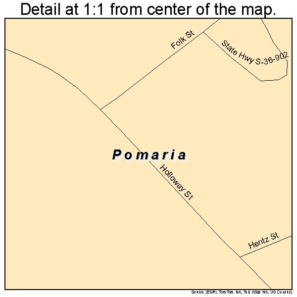 Pomaria, South Carolina road map detail