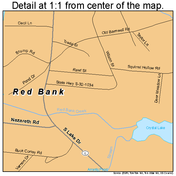 Red Bank, South Carolina road map detail