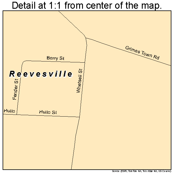 Reevesville, South Carolina road map detail