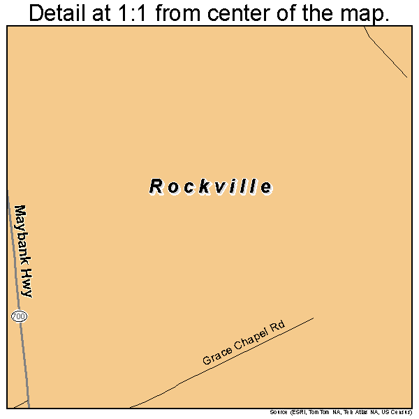 Rockville, South Carolina road map detail
