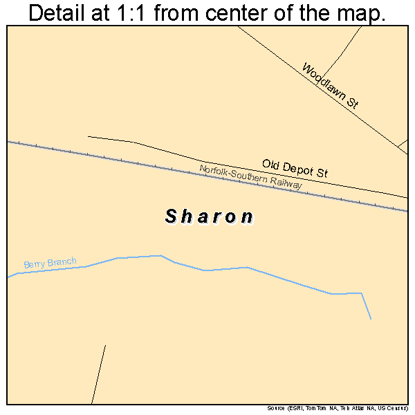 Sharon, South Carolina road map detail