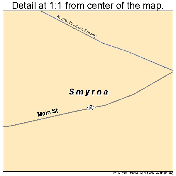 Smyrna, South Carolina road map detail