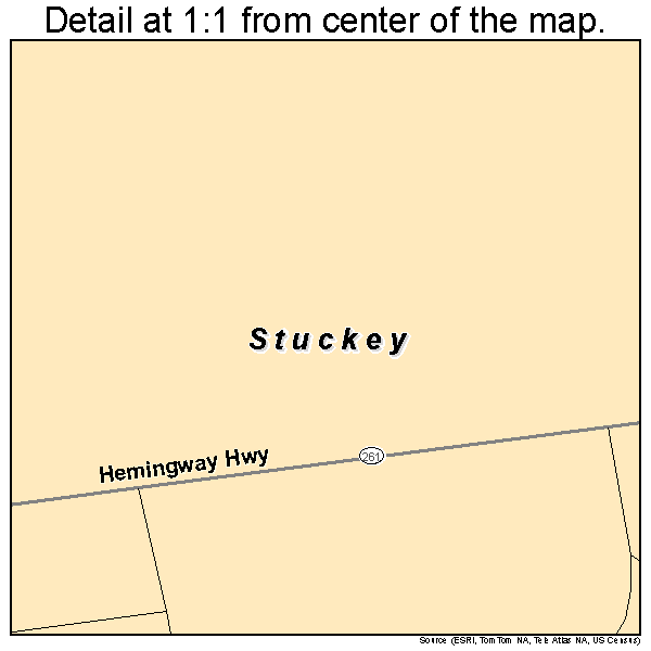 Stuckey, South Carolina road map detail