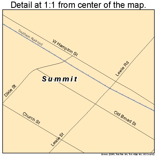 Summit, South Carolina road map detail
