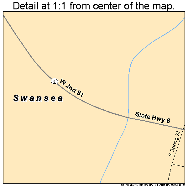 Swansea, South Carolina road map detail