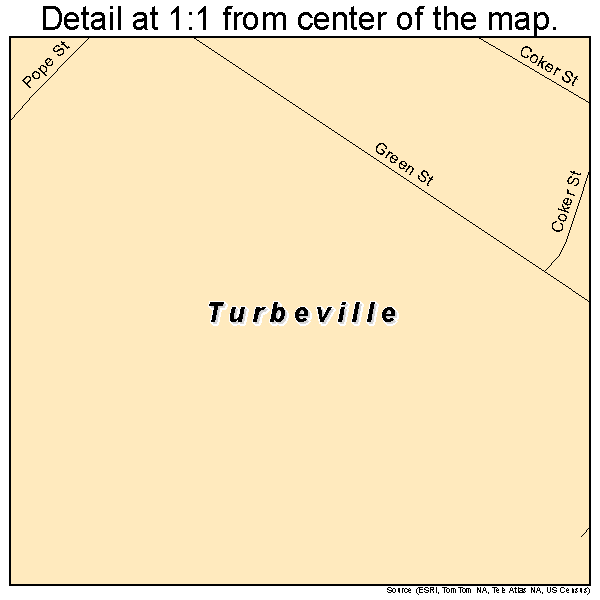 Turbeville, South Carolina road map detail