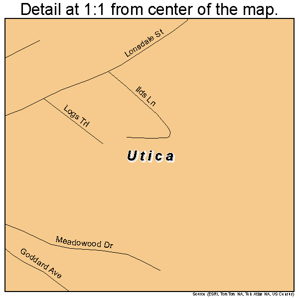 Utica, South Carolina road map detail