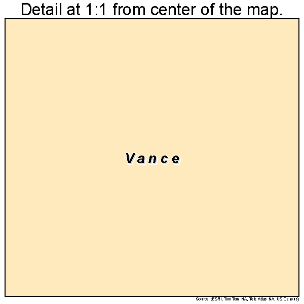 Vance, South Carolina road map detail
