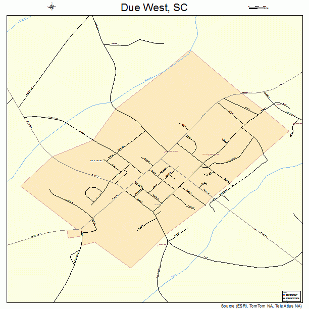 Due West, SC street map