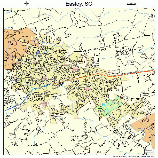 Easley, SC street map