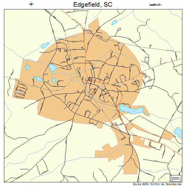 Edgefield, SC street map