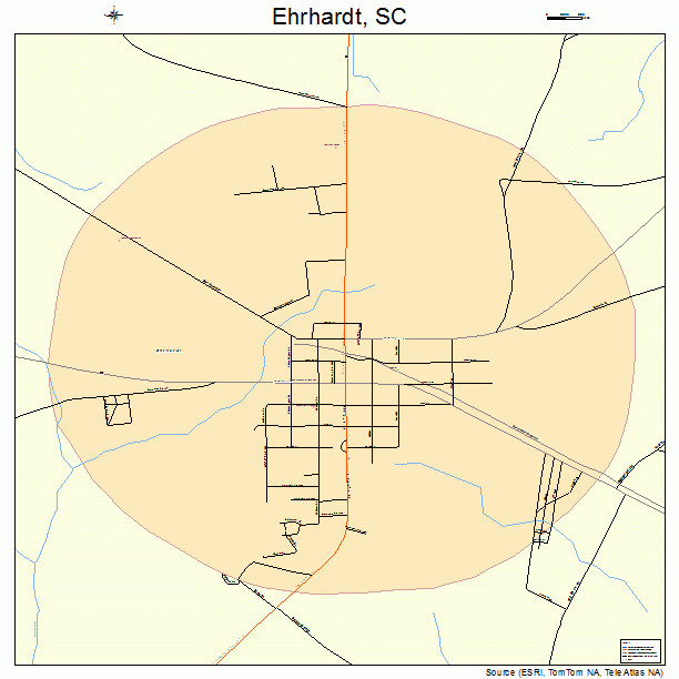 Ehrhardt, SC street map